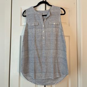 Vineyard Vine Variegated Linen Strip Sleeveless Top